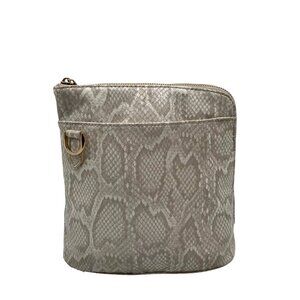 Caroline Hill Gray Faux Snake Embossed Leather Crossbody Bag